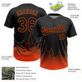 Custom Black Orange Baltimore City Edition Gradient Two-Button Unisex Softball Jersey
