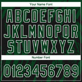 Custom Black Green-White Splatter Torn Sharp Brush Stroke Two-Button Unisex Softball Jersey