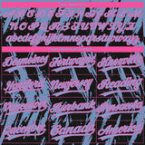 Custom Black Light Blue-Pink Splatter Torn Sharp Brush Stroke Two-Button Unisex Softball Jersey