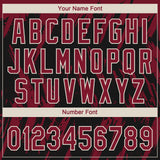 Custom Black Crimson-Cream Splatter Torn Sharp Brush Stroke Two-Button Unisex Softball Jersey