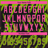 Custom Black Neon Green-Pink Splatter Torn Sharp Brush Stroke Two-Button Unisex Softball Jersey
