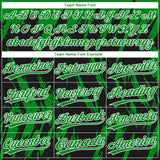 Custom Black Grass Green-White Splatter Torn Sharp Brush Stroke Two-Button Unisex Softball Jersey