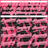 Custom Black Neon Pink-White Splatter Torn Sharp Brush Stroke Two-Button Unisex Softball Jersey