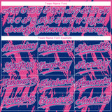 Custom Pink Royal-White Splatter Torn Sharp Brush Stroke Two-Button Unisex Softball Jersey