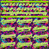 Custom Graffiti Pattern Neon Green-White Vibrant Multi-Color Street Style Two-Button Unisex Softball Jersey