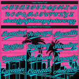 Custom Pink Lakes Blue-Black Miami Palm Trees City Edition Two-Button Unisex Softball Jersey