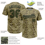 Custom Camo Olive-Black Salute To Service Two-Button Unisex Softball Jersey