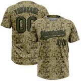 Custom Camo Olive-Black Salute To Service Two-Button Unisex Softball Jersey