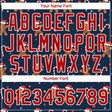 Custom Navy Red-White Christmas 3D Pattern Design Two-Button Unisex Softball Jersey