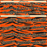 Custom Orange Black-Cream Tiger Print 3D Pattern Design Two-Button Unisex Softball Jersey