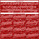Custom Red-White Raglan Sleeves Distressed Fragment Brush Stroke Two-Button Unisex Softball Jersey