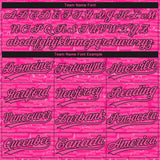 Custom Pink-Black Raglan Sleeves Distressed Fragment Brush Stroke Two-Button Unisex Softball Jersey