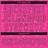 Custom Pink-Black Raglan Sleeves Distressed Fragment Brush Stroke Two-Button Unisex Softball Jersey