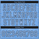 Custom Light Blue-Black Raglan Sleeves Distressed Fragment Brush Stroke Two-Button Unisex Softball Jersey