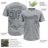 Custom Gray-Black Raglan Sleeves Distressed Fragment Brush Stroke Two-Button Unisex Softball Jersey