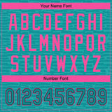 Custom Teal Black-Pink Raglan Sleeves Distressed Fragment Brush Stroke Two-Button Unisex Softball Jersey