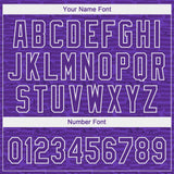 Custom Purple-White Raglan Sleeves Distressed Fragment Brush Stroke Two-Button Unisex Softball Jersey