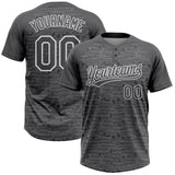 Custom Steel Gray-White Raglan Sleeves Distressed Fragment Brush Stroke Two-Button Unisex Softball Jersey