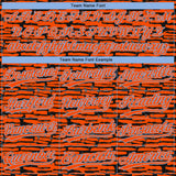 Custom Orange Black-Light Blue Raglan Sleeves Distressed Fragment Brush Stroke Two-Button Unisex Softball Jersey
