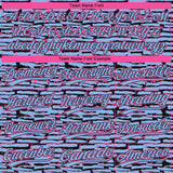 Custom Light Blue Black-Pink Raglan Sleeves Distressed Fragment Brush Stroke Two-Button Unisex Softball Jersey