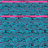 Custom Lakes Blue Black-Pink Raglan Sleeves Distressed Fragment Brush Stroke Two-Button Unisex Softball Jersey