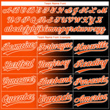 Custom Black Orange-White Gradient Horizontal Stripe Two-Button Unisex Softball Jersey