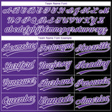 Custom Black Purple-White Gradient Horizontal Stripe Two-Button Unisex Softball Jersey