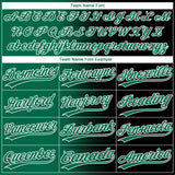 Custom Black Kelly Green-White Gradient Horizontal Stripe Two-Button Unisex Softball Jersey
