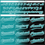 Custom Black Teal-White Gradient Horizontal Stripe Two-Button Unisex Softball Jersey