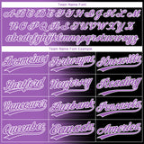 Custom Black Purple Medium Purple-White Gradient Horizontal Stripe Two-Button Unisex Softball Jersey