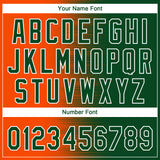 Custom Green Orange-White Gradient Horizontal Stripe Two-Button Unisex Softball Jersey