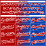 Custom Red Thunder Blue-White Gradient Horizontal Stripe Two-Button Unisex Softball Jersey