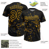 Custom Black Gold-Royal Abstract Shattered Paint Splatter Two-Button Unisex Softball Jersey