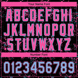 Custom Black Light Blue-Pink Abstract Shattered Paint Splatter Two-Button Unisex Softball Jersey