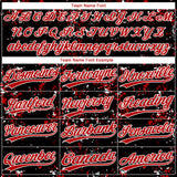 Custom Black Red-White Abstract Shattered Paint Splatter Two-Button Unisex Softball Jersey