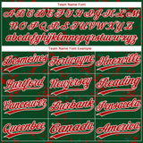 Custom Green Red Kelly Green-White Abstract Shattered Paint Splatter Two-Button Unisex Softball Jersey