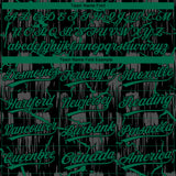 Custom Black Kelly Green-Gray Raglan Sleeves Neon Lightning Crackle Two-Button Unisex Softball Jersey