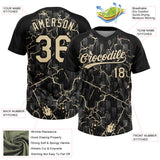 Custom Black Cream Cream-Gray Raglan Sleeves Neon Lightning Crackle Two-Button Unisex Softball Jersey