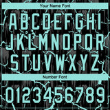 Custom Black Ice Blue-Gray Raglan Sleeves Neon Lightning Crackle Two-Button Unisex Softball Jersey