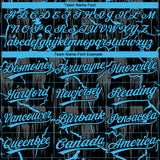 Custom Black Sky Blue-Gray Raglan Sleeves Neon Lightning Crackle Two-Button Unisex Softball Jersey