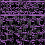 Custom Black Medium Purple-Gray Raglan Sleeves Neon Lightning Crackle Two-Button Unisex Softball Jersey