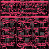 Custom Black Neon Pink-Gray Raglan Sleeves Neon Lightning Crackle Two-Button Unisex Softball Jersey