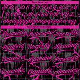 Custom Black Deep Pink-Gray Raglan Sleeves Neon Lightning Crackle Two-Button Unisex Softball Jersey