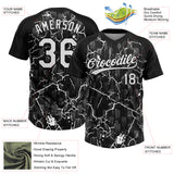 Custom Black White-Gray Raglan Sleeves Neon Lightning Crackle Two-Button Unisex Softball Jersey
