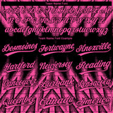 Custom Black-Pink Raglan Sleeves Abstract Geometric Chevron Zigzag Two-Button Unisex Softball Jersey