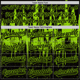 Custom Black-Neon Green Dripping Splatter Paint 3D Pattern Two-Button Unisex Softball Jersey