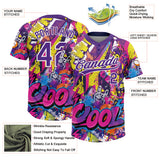 Custom Graffiti Pattern Purple-White Urban Street Dripping Paint Two-Button Unisex Softball Jersey