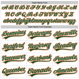 Custom Cream Green-Orange Raglan Sleeves Stripes Two-Button Unisex Softball Jersey