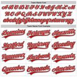 Custom White Red-Black Raglan Sleeves Stripes Two-Button Unisex Softball Jersey