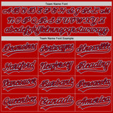 Custom Red Navy-White Raglan Sleeves Stripes Two-Button Unisex Softball Jersey